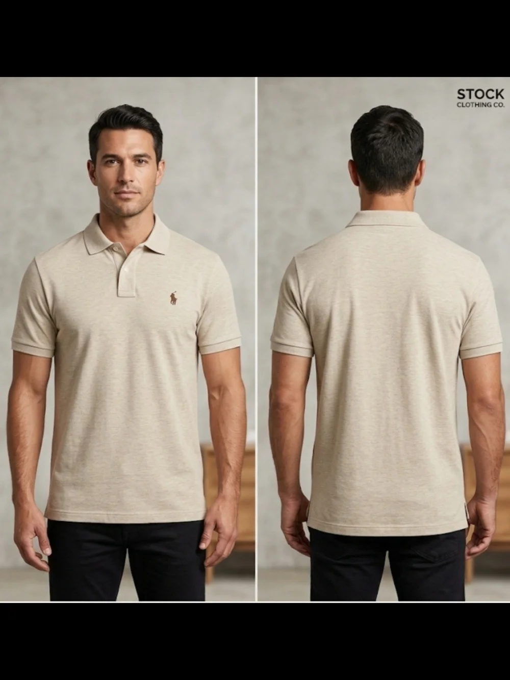NWOT Polo Ralph Lauren Men's Beige Classic Fit Short Sleeve Shirt- Sz Small/P